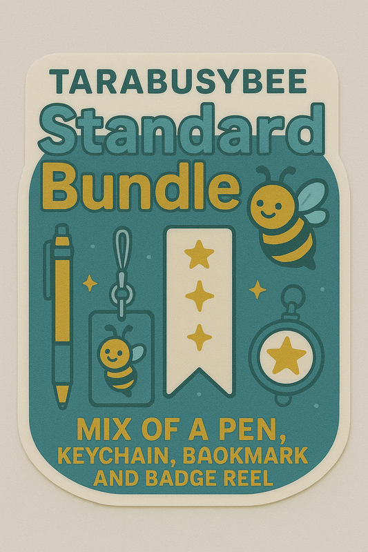 Standard Bundle (6/$33- Keychains, Badge Reels, Pens, Bookmarks)