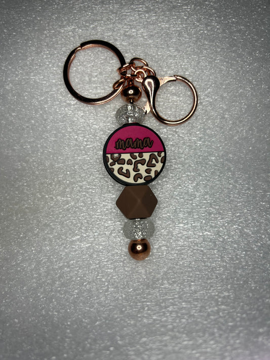 Animal Print Mom- Keychain