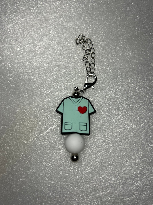 Scrub top- cup charm