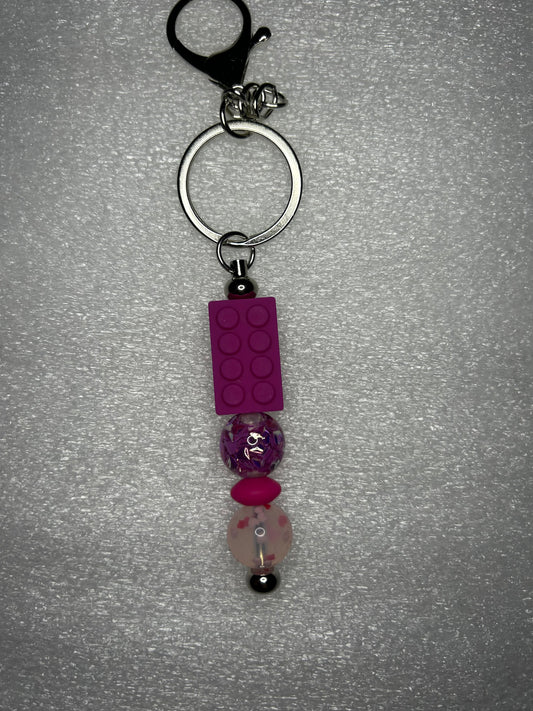 Pink Lego-Keychain