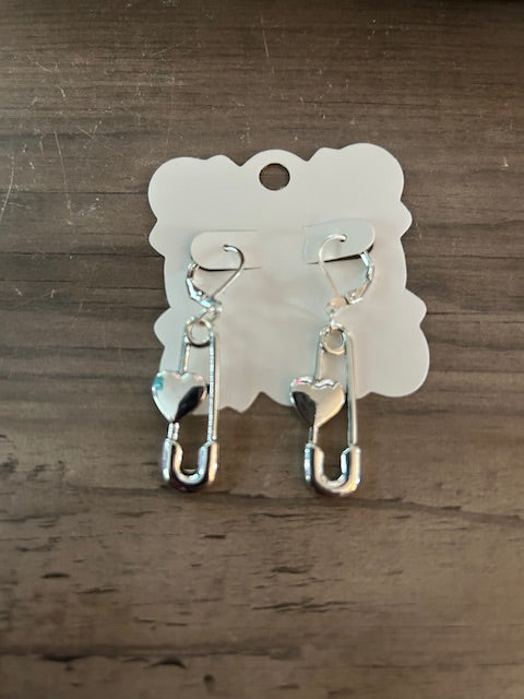 7.) TIKTOK Live- Handmade Earrings Safety Pins (Sterling Silver)